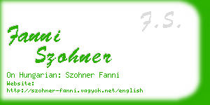 fanni szohner business card